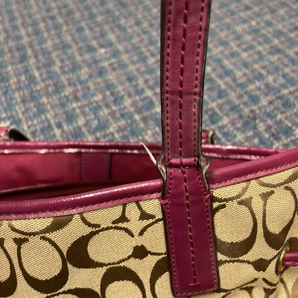 Used Coach Signature Python Stripe Carry-All - Picture 11 of 17